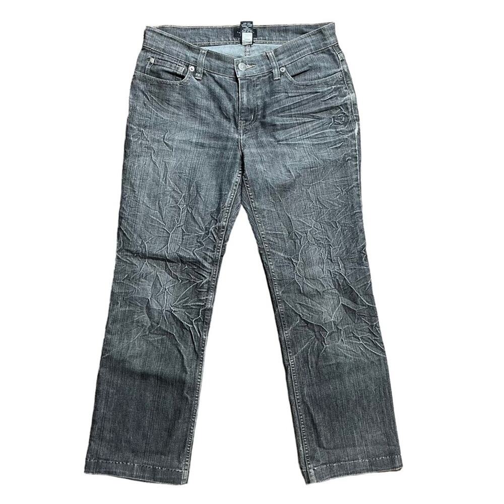 The Limited Womens Straight Denim Jeans Size 6 Black Gray Wash Classic Basic
